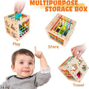 Montessori Toys for 1+ Year Old, Wooden Sorter Cube with 8pcs Rattling Shapes, Developmental Learning Toy Gifts for Baby Toddler Boys Girls, Gift Packaging by TinyTreasures Baby Boutique
