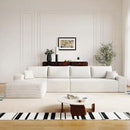 136" Sectional Couches for Living Room Modern Modular Sofa with L-Shape Couchs Upholstered Boneless Couch Deep Seat Sectional Couch with Chaise (White, Left Facing Chaise+3Seaters) by CozyNest Decor