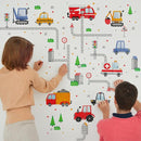 Car Wall Decals by Lipastick - Peel and Stick Transport Road Trucks Stickers for Boys Room, Toddler Bedroom, Baby Nursery, Kids Playroom, Living Room- Removable Decor - M Size by TinyTreasures Baby Boutique
