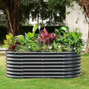 Land Guard Galvanized Raised Garden Bed, 8x4x2ft Planter Boxes Outdoor, Oval Larger Metal Planter Boxes for Vegetables, Fruits, Flowers (Grey) by GreenHaven Gardens