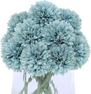 Kimura's Cabin 20Pcs Fake Mums Flowers Artificial Silk Chrysanthemum Ball Flower for Wedding Party Home Kitchen Table Core DIY Decoration Bouquets (Dark Blue) by CozyNest Decor