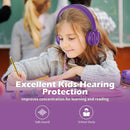 Kids Headphones, AILIHEN I35 On-Ear Headphones for School, Safe Volume 93dB, HD Mic Stereo Headphone for Kid Girls Children, Foldable Wired 3.5mm for Chromebook, Laptop, Computer, Tablet (Pink Purple) by TinyTreasures Baby Boutique