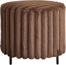 Furniliving Modern Round Ottoman, Large Size Bedroom Ottoman Footstool Round Ottomans Stool for Living Room, Bedroom, Makeup Room, Brown, Faux Fur by CozyNest Decor