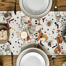 Artoid Mode Beige Ghost Jack-O'-Lantern Black Cat Halloween Table Runner,Holiday Kitchen Dining Table Decoration for Home Party Decor 13 x 60 Inch by CozyNest Decor