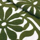 Alysheer Farmhouse Floral Leaves Embroidered Decorative Throw Pillow Cover 18x18 inches, Boho Tufted Flowers Embroidery Pattern Chic Cotton Cushion Case for Couch Bed Sofa Living Room(Olive Green) by CozyNest Decor