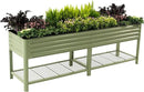 Elevated Raised Garden Bed-V Series, 2' x 8' Garden Beds with Legs & Storage Rack for Patio Porch, 1400 Lbs Weight Capacity, Outdoor Planter Boxes for Gardening Herbs Vegetables Flowers, Olive Green by GreenHaven Gardens