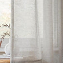 FMFUNCTEX Linen Sheer Curtains for Bedroom, Grey Curtains 63 Inch Length for Living Room, Gray Farmhouse French Flax Blend Window Draperies, Rod Pocket 2 Panels Set by CozyNest Decor