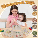 Montessori Wooden Lacing Toys for Toddlers and Kids Ages 2-4 5-7, Sewing Kit Fine Motor Skill Busy Board, Education Sensory Preschool Toy for 1 2 3 4 Year Olds, Birthday Gift for Boys and Girls by TinyTreasures Baby Boutique