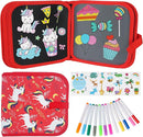 Erasable Book Doodle Set for Kids, Magic Drawing Book with 12 Watercolor Pens, Reusable 14 Page Art Set for Boys and Girls by TinyTreasures Baby Boutique