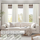 Natural Linen Back Tab Blackout Curtains & Drapes 96 Inch Long for Bedroom Livingroom Farmhouse Curtain 2 Panel Neutral Cute Black Out Room Darkening Thermal Insulated 8ft Pleated Window Curtain Cream by CozyNest Decor