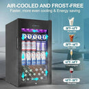 Beverage Refrigerator Cooler, 128 Cans 3.2 Cu.Ft Mini Fridge Glass Door for Drink Beer Soda Wine, Small Fridge with 4 Adjustable Removable Shelves for Kitchen, Bedroom, Office, Bar, Gaming Room, Black by CozyNest Decor