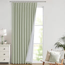 Vision Home Soft Green Pinch Pleated Full Blackout Curtains Linen Blended Room Darkening Window Curtains 112 inch for Living Room Bedroom Thermal Insulated Pinch Pleat Drapes with Hooks 60" Wx112 Lx1 by CozyNest Decor