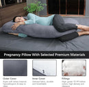 MOON PARK Pregnancy Pillows for Sleeping - U Shaped Full Body Maternity Pillow with Removable Cover - Support for Back, Legs, Belly, HIPS - 65 Inch - Dark Grey by TinyTreasures Baby Boutique