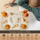Wooden Tool Set for Sensory Bin (10 Piece), Child-Sized Montessori Sensory Toys for Developing Fine Motor Skills, Smooth Wooden Toys, Bin Scoops and Tools by TinyTreasures Baby Boutique