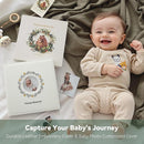 Leather Embroidery Baby Book Keepsake - Gender Neutral Baby Memory Book, Baby Photo Album for First 5 Years, Baby Books for Baby Shower, Pregnant Mom Gifts, Forest-Inspired Design, 10" x 10" by TinyTreasures Baby Boutique