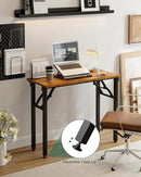 Frylr Small Folding Computer Desk – Portable 35.8 Inch Foldable Laptop Table, Collapsible and Compact for Easy Storage and Fast Setup, Lightweight for Small Spaces, Craft and Study Use, Rustic Brown by CozyNest Decor