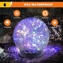 Solar Globe Lights Outdoor Waterproof-Solar Balls-Solar Garden Lights-Solar Orbs for Outside 4 Pack Cracked Glass Ball for Lawn Patio Yard Backyard Decorations, DS-XBQ-1-1-1 by GreenHaven Gardens