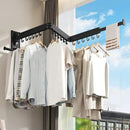 Drying Rack Clothing, Retractable Clothes Drying Rack,Wall Mounted Laundry Rack, Laundry Drying Rack Wall Mount,Collapsible Clothes Rack,can Fold Upward & Left & Right,Black Color by CozyNest Decor