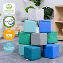 ECR4Kids SoftZone Patchwork Toddler Building Blocks, Foam Cubes, Contemporary, 12-Piece by TinyTreasures Baby Boutique