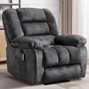 Massage Recliner Chair with Heat and Massage, Soft Fabric Ergonomic Manual Reclining Chairs, Heavy Duty Reclining Sofa Chair with Side Pockets for Living Room (D-Grey) by CozyNest Decor
