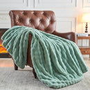 NEWCOSPLAY Faux Fur Throw Blanket Sage Green Bubble Blanket Thick Warm Soft for Couch Sofa Bed 550GSM (New Sage Green, Throw(50"x60")) by CozyNest Decor
