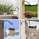 FEED GARDEN 2 Pack 12 Inch Hanging Plant Bracket Wall Hooks Decorative Plant Hangers for Outdoor Hanging Bird Feeders, Wind Chimes, Plant Baskets, Black by GreenHaven Gardens