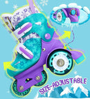 Adjustable Roller Skates for Kids Girls Ladies with Light Up Flash LED Wheels(Age 3-9),Three-Point Type Balance,Gift Box Packing for Toddlers,Children by TinyTreasures Baby Boutique