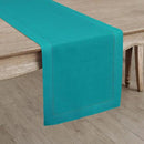 Solino Home Linen Teal Table Runner 108 Inches Long - 100% Pure Linen Hemstitch 14 x 108 Inch Table Runner for Dining, Fall, Autumn, Thanksgiving - Classic Hemstitch by CozyNest Decor