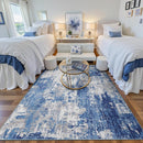 Washable Area Rugs 6'x9' Non-Slip Modern Abstract Soft for Living Room Entryway Bedroom Nursery, Print Pattern, Blue Grey Navy Gray by TinyTreasures Baby Boutique