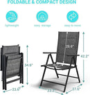 UDPATIO Patio Folding Dining Chairs Set of 2, Folding Lawn Chairs for Adults with Padded All Weather Breathable Textilene, Portable Chairs with Steel Frame, No Assembly, Dark Grey by GreenHaven Gardens