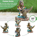 Garden Statue Outdoor Decoration, Cool Dinosaur Play Skateboard with Gnomes Figurines, Indoor Outdoor Decor Art for Patio Lawn Yard, Housewarming Garden Gift… by GreenHaven Gardens