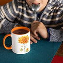 Unique Marigold Themed Ceramic Mug, Personalized Name Flower Accent Cup, Lovely Floral Coffee Mug 11oz 15oz, Custom Ceramic Mug For Flower Lover, Customized Marigold Decorative Cup by CozyNest Decor
