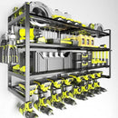 KAFAHOM Power Tool Organizer-8 Drill Holder Wall Mount,4 Layer Heavy Duty Metal Power Tool Storage Rack,Garage Tool Organizer and Storage with Screwdriver Holder/Plier Holder/Hammer Holder by GreenHaven Gardens