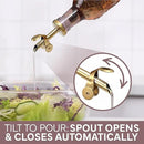 COOK WITH COLOR Glass Olive Oil Bottle Dispenser - 2 Pack- 17oz Oil and Vinegar Cruet - Olive Oil Carafe Decanter for Kitchen by CozyNest Decor