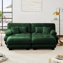 Modular Sectional Sofa, Comfy Cloud Couch Oversized Loveseat, Sectional Couches for Living Room, Modern Chenille Couch for Bedroom, Sleeper Deep Seat Sofa with Throw Pillows, Green by CozyNest Decor