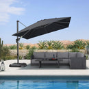 PURPLE LEAF 10 Feet Patio Umbrella Outdoor Cantilever Square Umbrella Aluminum Offset Umbrella with 360-degree Rotation for Garden Deck Pool Patio Black by GreenHaven Gardens
