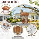 LONA Bird Feeders for Outdoors Hanging – 3 Separate Compartments, 3 Feeding Ports, Weatherproof Dome & 3 Ways to Hang, Large Capacity for Cardinals/Finches (Brown，Plus by CozyNest Decor