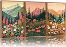 Tinonedraw Mountain Wildflower Framed Canvas Wall Art Set, Boho Mountains Landscape Wall Decor, Modern Floral Forest Scenery Artwork, Neutral Nature Art Prints for Living Room Bedroom Office 24"x36"x3 by CozyNest Decor
