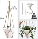 2 Pack Giant XXL 55 Inches Macrame Planter Hanger Large for 15 inch Pot + Swag Hook | Extra Large Hanging Planter for Indoor Plants | No Pot/Plant Included (XXL Jute) by GreenHaven Gardens