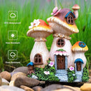 Solar Garden Statue Lights Mushroom Fairy House Figurine, Outdoor Memorial Garden Ornaments Waterproof Decoration for Outside Patio Yard Lawn Decor by CozyNest Decor