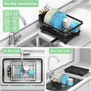 LEMIKKLE Roll Up Dish Drying Rack, Over The Sink Dish Drainer Rack, Foldable Sink Drying Rack, Anti-Slip Silicone Wrapped Dish Drainer for Kitchen Counter by CozyNest Decor