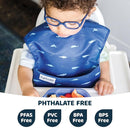 Tiny Twinkle Mess Proof Baby Bibs for Eating - Waterproof, Wipeable Bibs - Toddler Bibs - Travel Friendly - PFAS, PVC, BPA, Phthalate Free - Baby Food Bibs(3 Pack,Sea, Dino) by TinyTreasures Baby Boutique