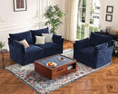 134.6" Modular Sectional Sofa, Oversized 4 Seater Blue Couch with Removable Chenille Fabric Cover, Deep Seat & High Backrest for Living Room, Office & Apartment by CozyNest Decor