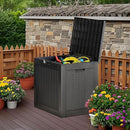 NUNU LAB 30 Gallon Waterproof Outdoor Storage Box, Lockable Resin Deck Box Bench for Patio Cushions, Garden Tools, Pool Accessories & Package Deliveries – Black by GreenHaven Gardens