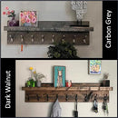 Coat Rack with Shelf (Choose your Length) Towel Rack Entryway Organizer Wall Mounted Hooks by CozyNest Decor