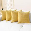 CaliTime Throw Pillow Covers Decorative 18 X 18 Inches Pack of 4 Cozy Chenille Cushion Cases for Couch Sofa Bed Living Room Home Gold by CozyNest Decor