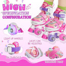 PAPAISON Adjustable Roller Skates for Girls Illuminating Wheels, Kids Toddler Rollerskates Ages 4-6 5-8 8-12 by TinyTreasures Baby Boutique