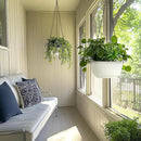 T4U 12 Inch Large Hanging Planters for Outdoor Plants, 2 Pack Self Watering Hanging Pots Indoor, Hanging Baskets for Plants,Hanging Flower Pot with Drainage Hole and Plant Hanger, White by GreenHaven Gardens