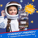 W&O Space Shuttle Explorer Tent with Blast-Off Button, LED Lights & 3 Space Toys – Rocket Ship Play Tent for Kids Ages 3-5 by TinyTreasures Baby Boutique