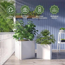 Steel Planter Box-26"x26"x26"-Large Square Planter Box-Outdoor Indoor-Cube Steel Planter Heavy Duty White Metal Planter Flower Pot Commercial Residential for Home Garden Porch Hotel Patio by GreenHaven Gardens